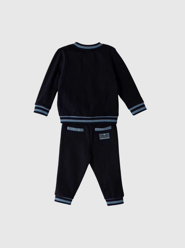 Conjunto 2 Pe�as Guess Menino Set Ls Active Top W/zip + Pant