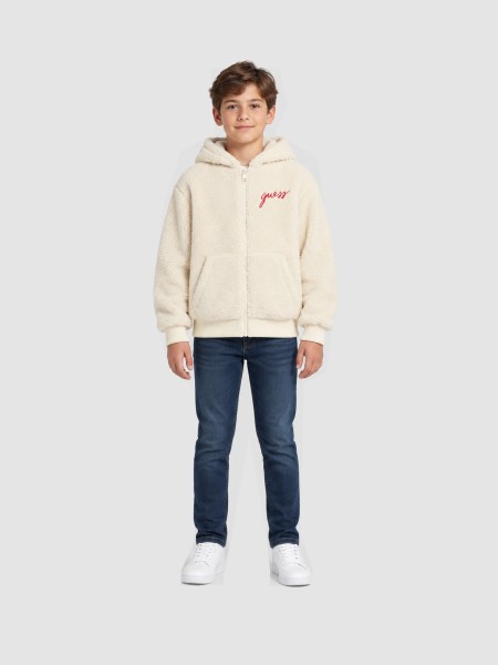 Casaco Guess Menino Faux Fur Hooded Ls Jacket W/ Z Casaco Guess Menino Faux Fur Hooded Ls Jacket W/ Z