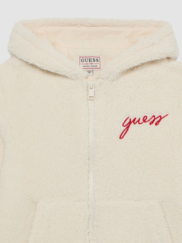 Casaco Guess Menino Faux Fur Hooded Ls Jacket W/ Z
