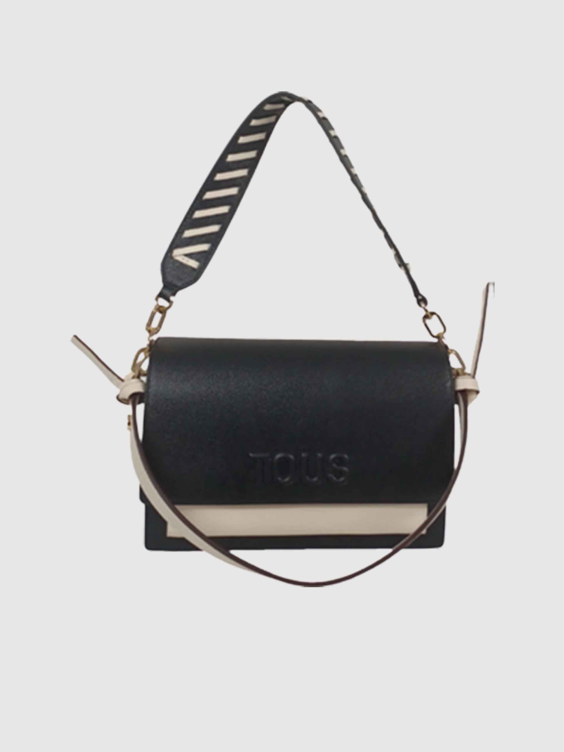 Mala Tous Mulher Bandolera M. Audree Saffiano Negro-Beige