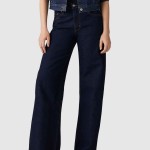Jeans Levis  Mulher Xl Straight Dark Indigo - Flat Finish