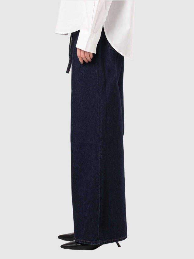 Jeans Levis  Mulher Xl Straight Dark Indigo - Flat Finish