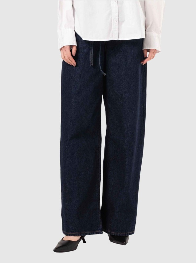 Jeans Levis  Mulher Xl Straight Dark Indigo - Flat Finish