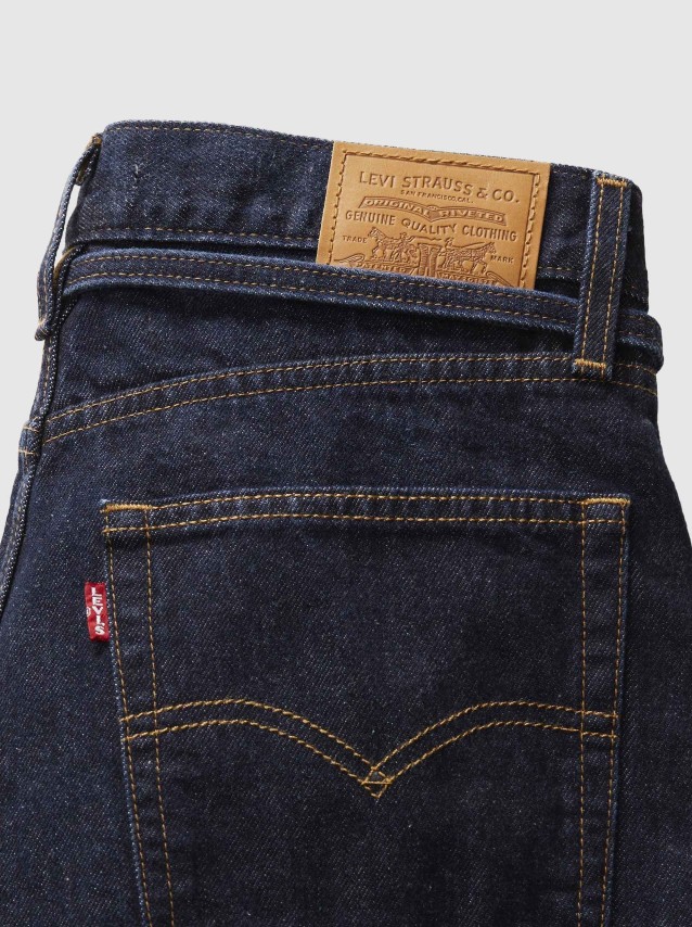 Jeans Levis  Mulher Xl Straight Dark Indigo - Flat Finish