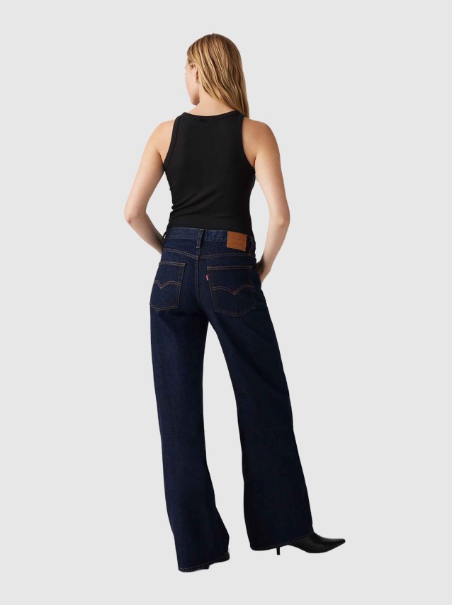 Jeans Levis  Mulher Xl Straight Dark Indigo - Flat Finish