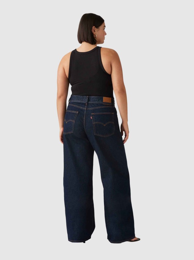 Jeans Levis  Mulher Xl Straight Dark Indigo - Flat Finish