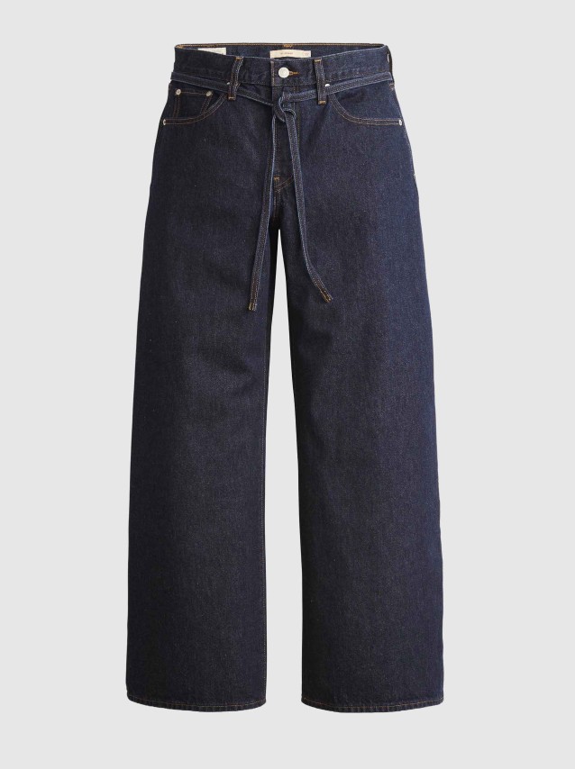 Jeans Levis  Mulher Xl Straight Dark Indigo - Flat Finish