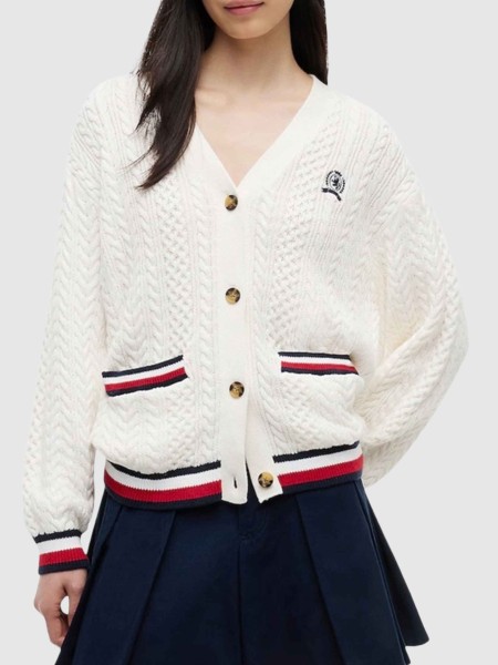 Casaco Tommy Jeans Mulher Tjw Rwb Tipping Ovs Cardigan Casaco Tommy Jeans Mulher Tjw Rwb Tipping Ovs Cardigan