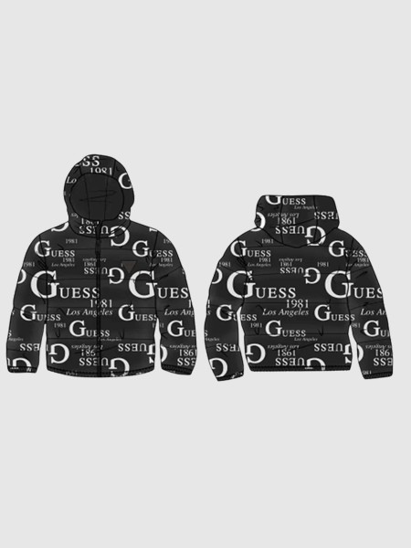 Kispo Guess Menino Oversize Hooded Ls Puffer W/zi