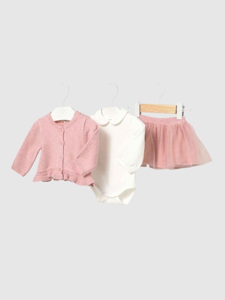 Conjunto 3 Peças Mayoral Menina Conj. Saia Tricô E Tule Conjunto 3 Peças Mayoral Menina Conj. Saia Tricô E Tule