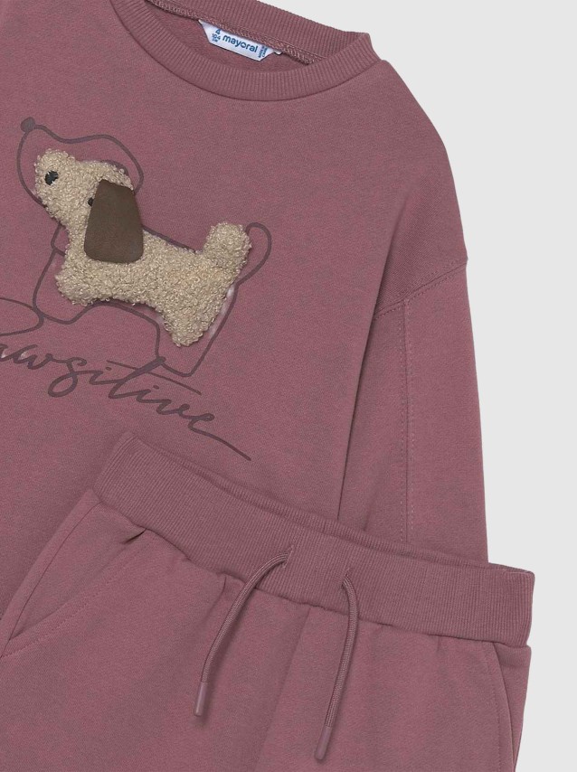 Conjunto 2 Pe�as Mayoral Menina Fato Treino Aplic. Cachorro