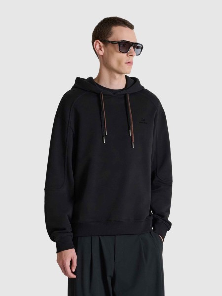 Sweatshirt Antony Morato Homem Hoodie Boxy Fit In Terry Cotton Fabric With Logo In Flock Rubber Prin