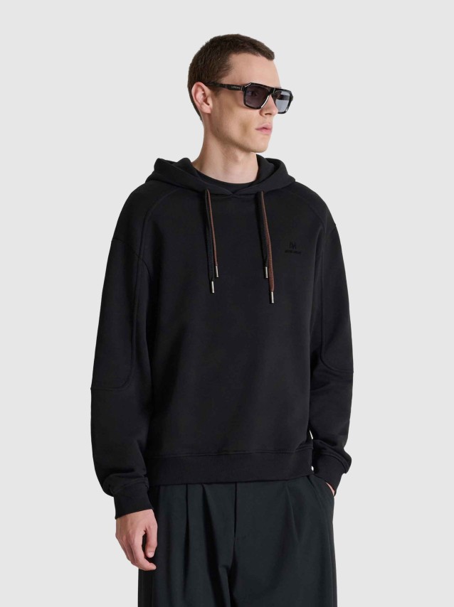 Sweatshirt Antony Morato Homem Hoodie Boxy Fit In Terry Cotton Fabric With Logo In Flock Rubber Prin
