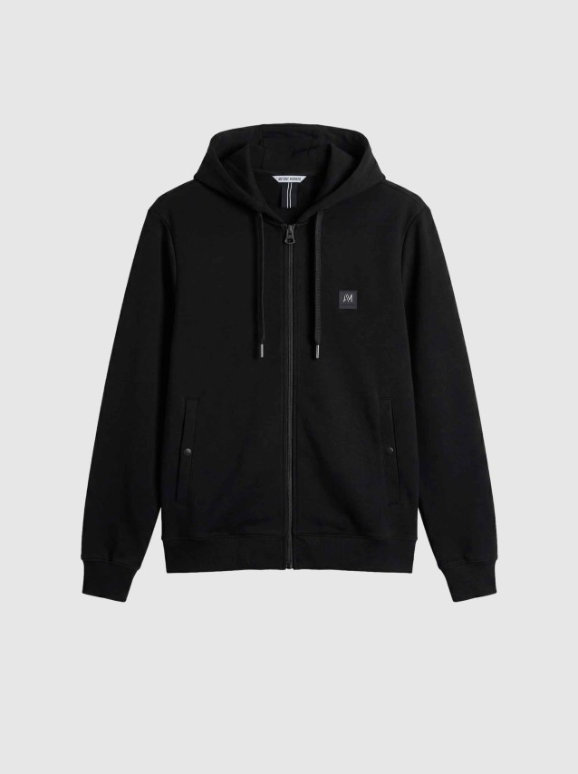 Casaco Antony Morato Homem Hoodie Regular Fit In Interlock Cotton Blend Fabric With Logoed Patch