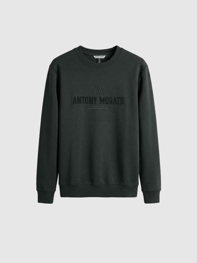 Sweatshirt Antony Morato Homem Sweatshirt Regular Fit Interlock Fabric With Cuneo + Embossed Logo Pr