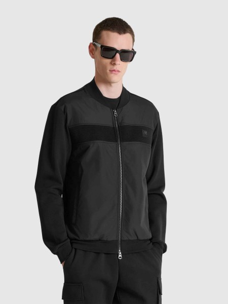 Casaco Antony Morato Homem Sweatshirt Slim Fit In Interlock Cotton Blend Fabric With Techno Fabric A