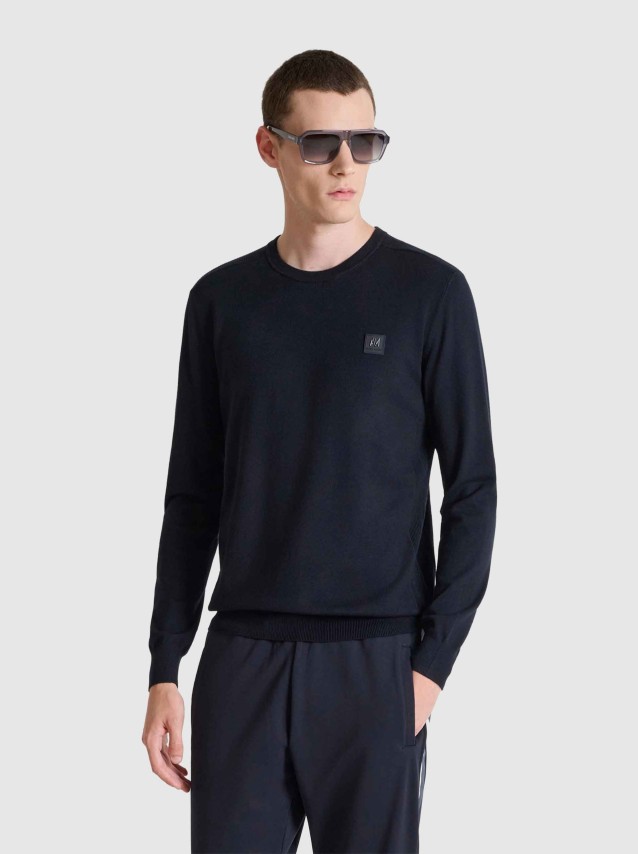 Camisola Antony Morato Homem Sweater Round Collar Long Sleeves Slim Fit In Viscosa Blend Yarn With M