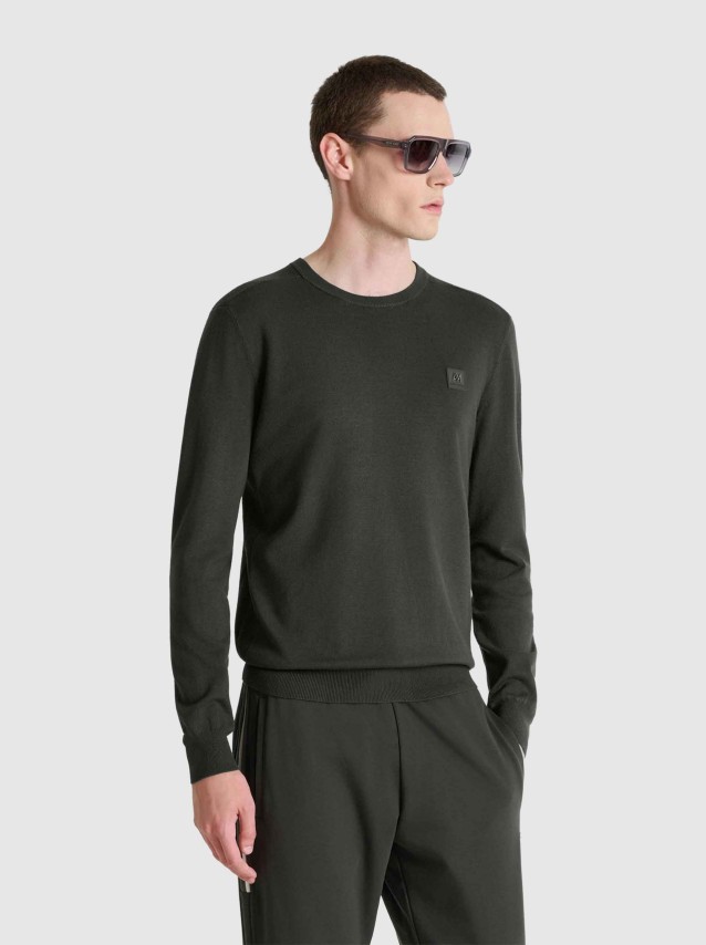 Camisola Antony Morato Homem Sweater Round Collar Long Sleeves Slim Fit In Viscosa Blend Yarn With M