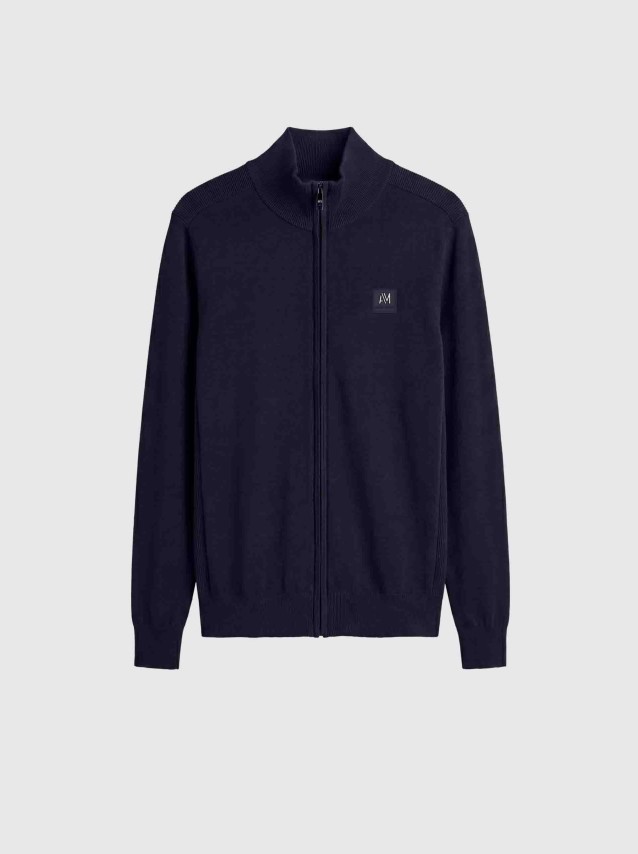 Casaco Antony Morato Homem Sweater Slim Fit In Viscosa Blend Yarn With Metal Logo Rubber Patch