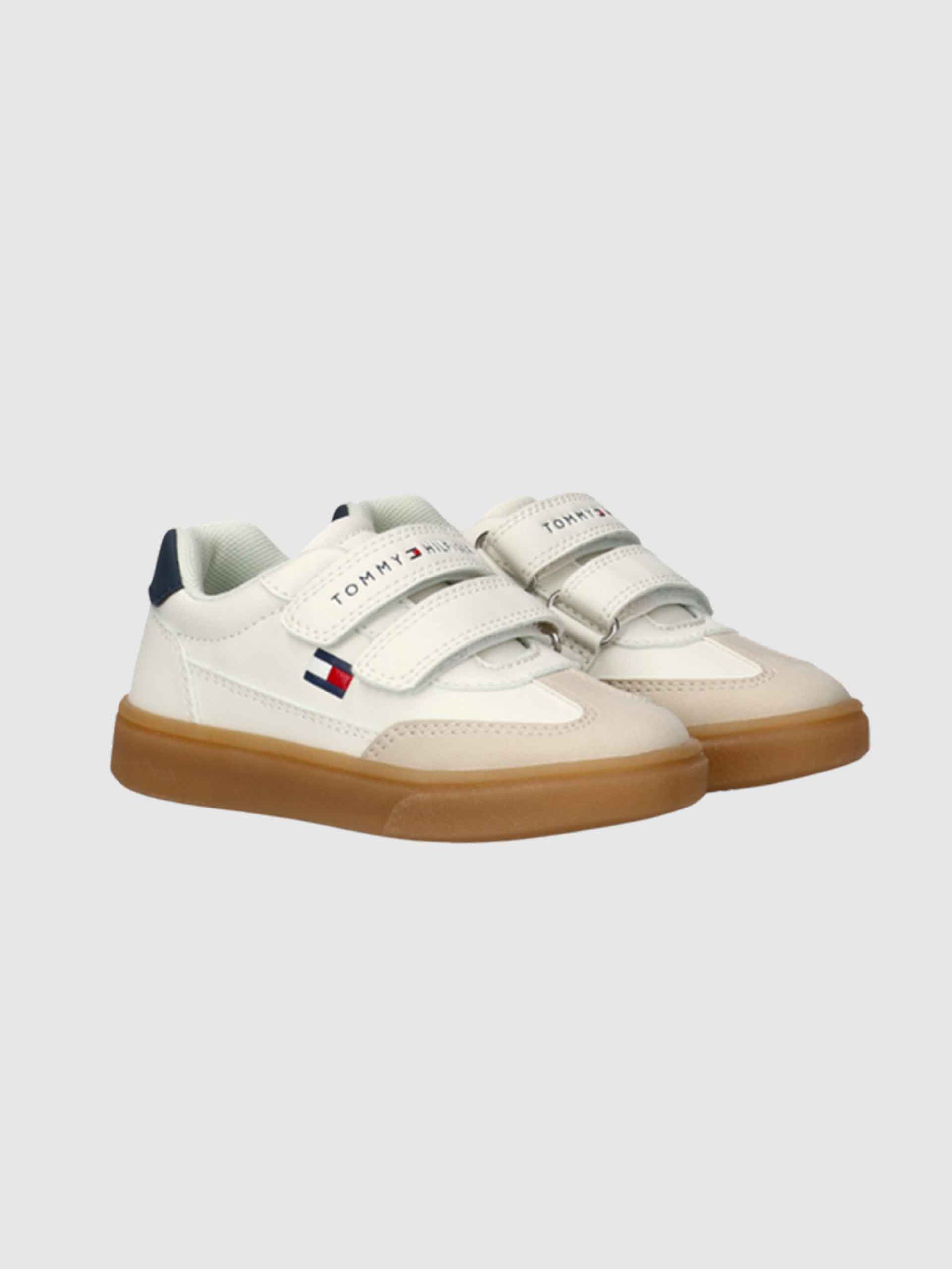 Sapatilha Tommy Hilfiger Menino Low Cut Velcro Sneaker Beige/off Wh