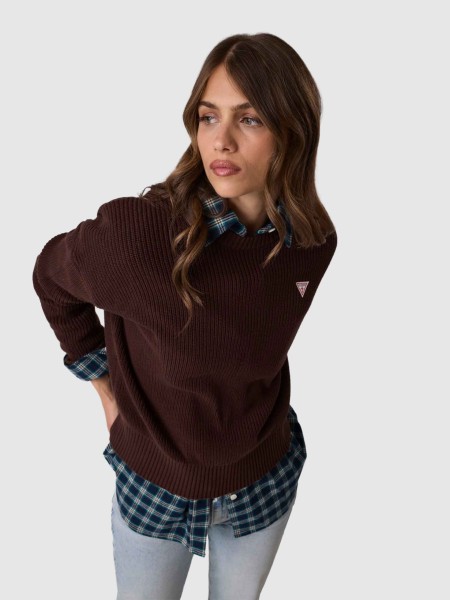 Camisola Guess Mulher Gj Ls Cn Mini Triangle Swtr Camisola Guess Mulher Gj Ls Cn Mini Triangle Swtr