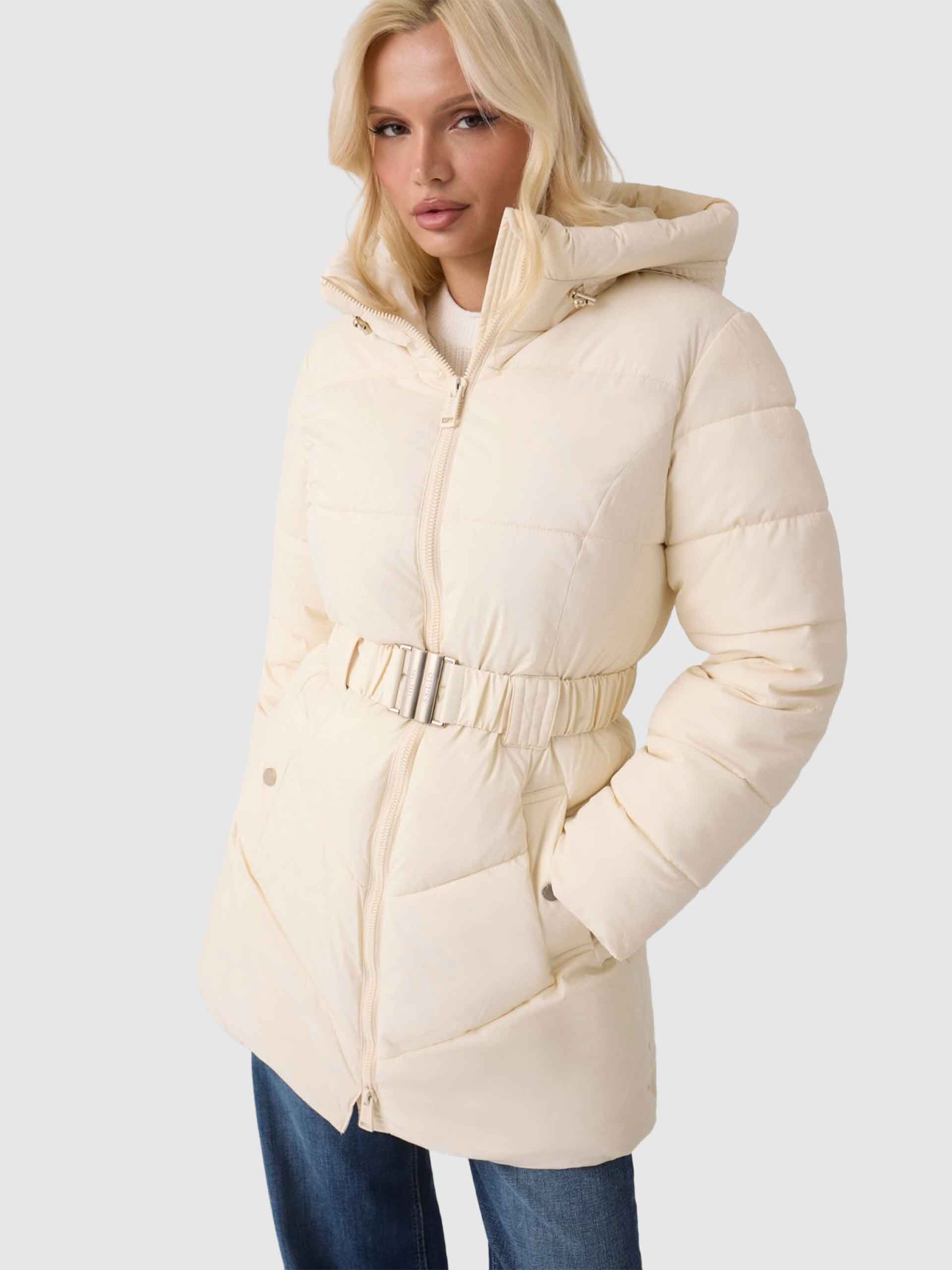Kispo Guess Mulher New Imma Logo Midi Puffer