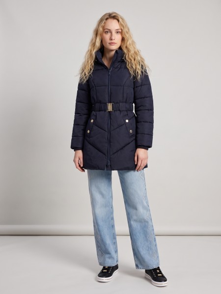 Kispo Guess Mulher New Imma Logo Midi Puffer