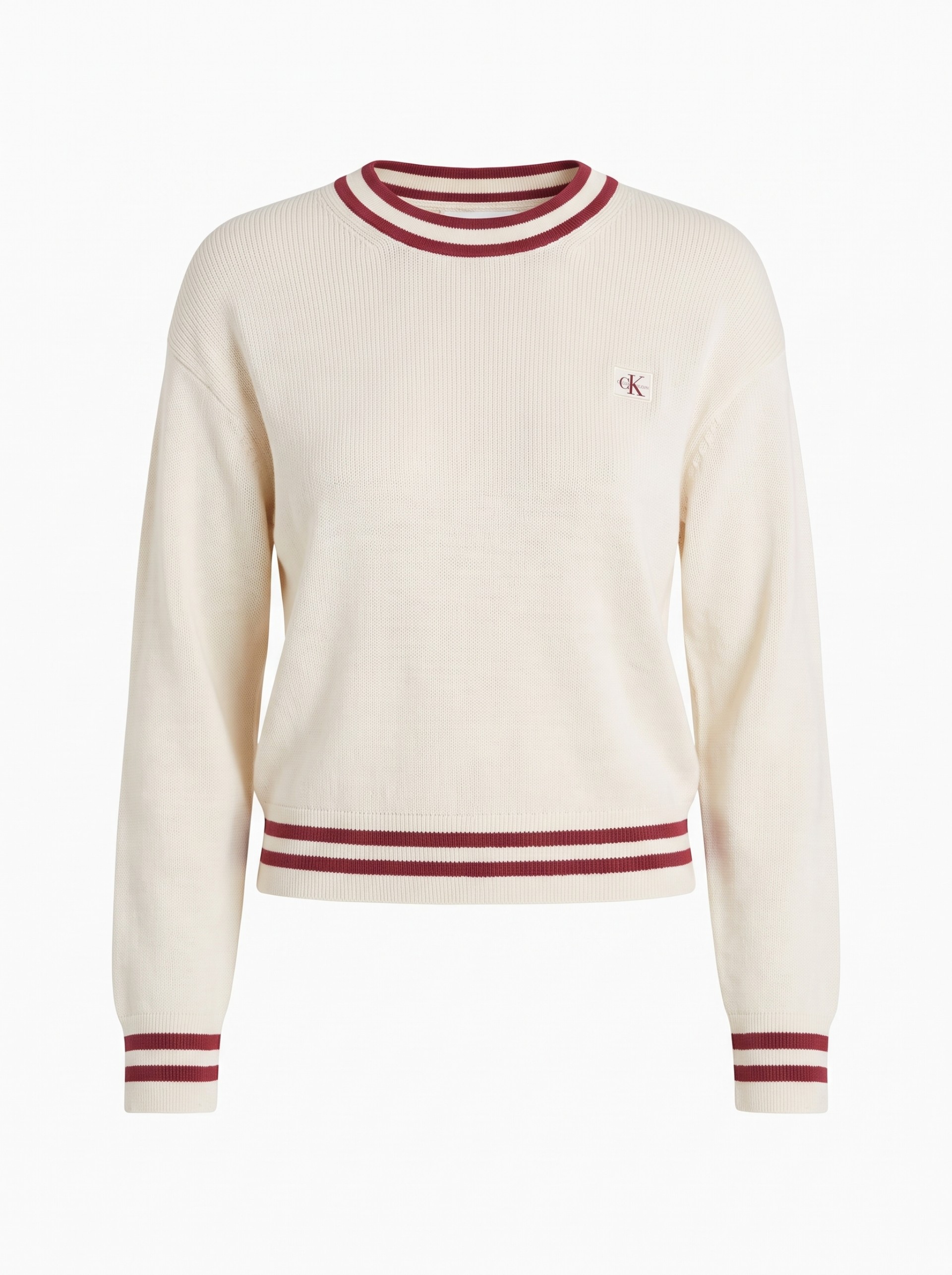 Camisola Calvin Klein Mulher Woven Label Crewneck Sweater