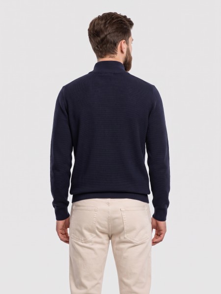 Camisola Jack & Jones Homem Jprblamilano Stitch Knit Half Zip Sn