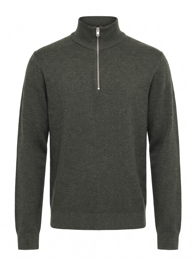 Camisola Jack & Jones Homem Jprblamilano Stitch Knit Half Zip Sn