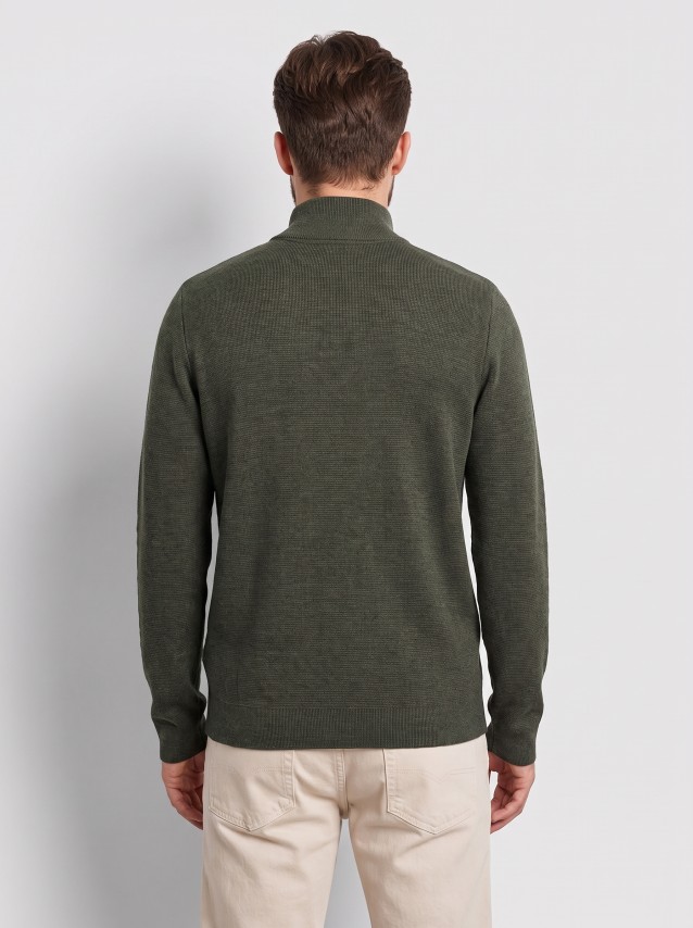 Camisola Jack & Jones Homem Jprblamilano Stitch Knit Half Zip Sn
