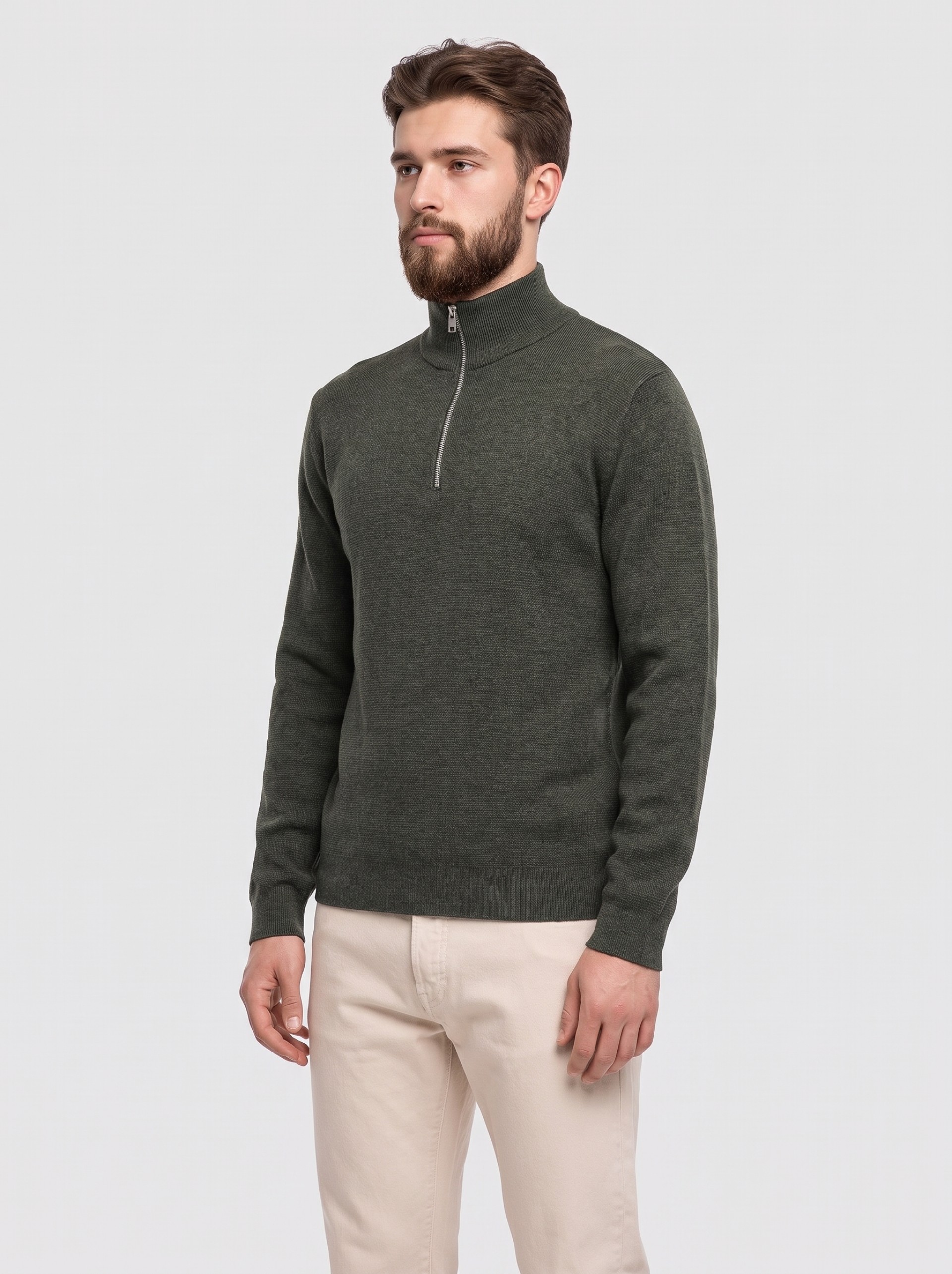 Camisola Jack & Jones Homem Jprblamilano Stitch Knit Half Zip Sn