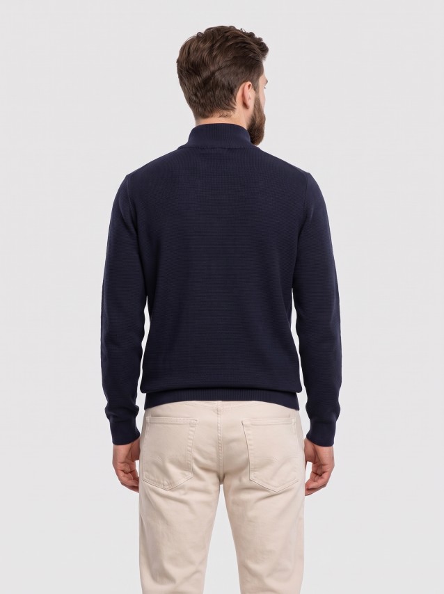 Camisola Jack & Jones Homem Jprblamilano Stitch Knit Half Zip Sn