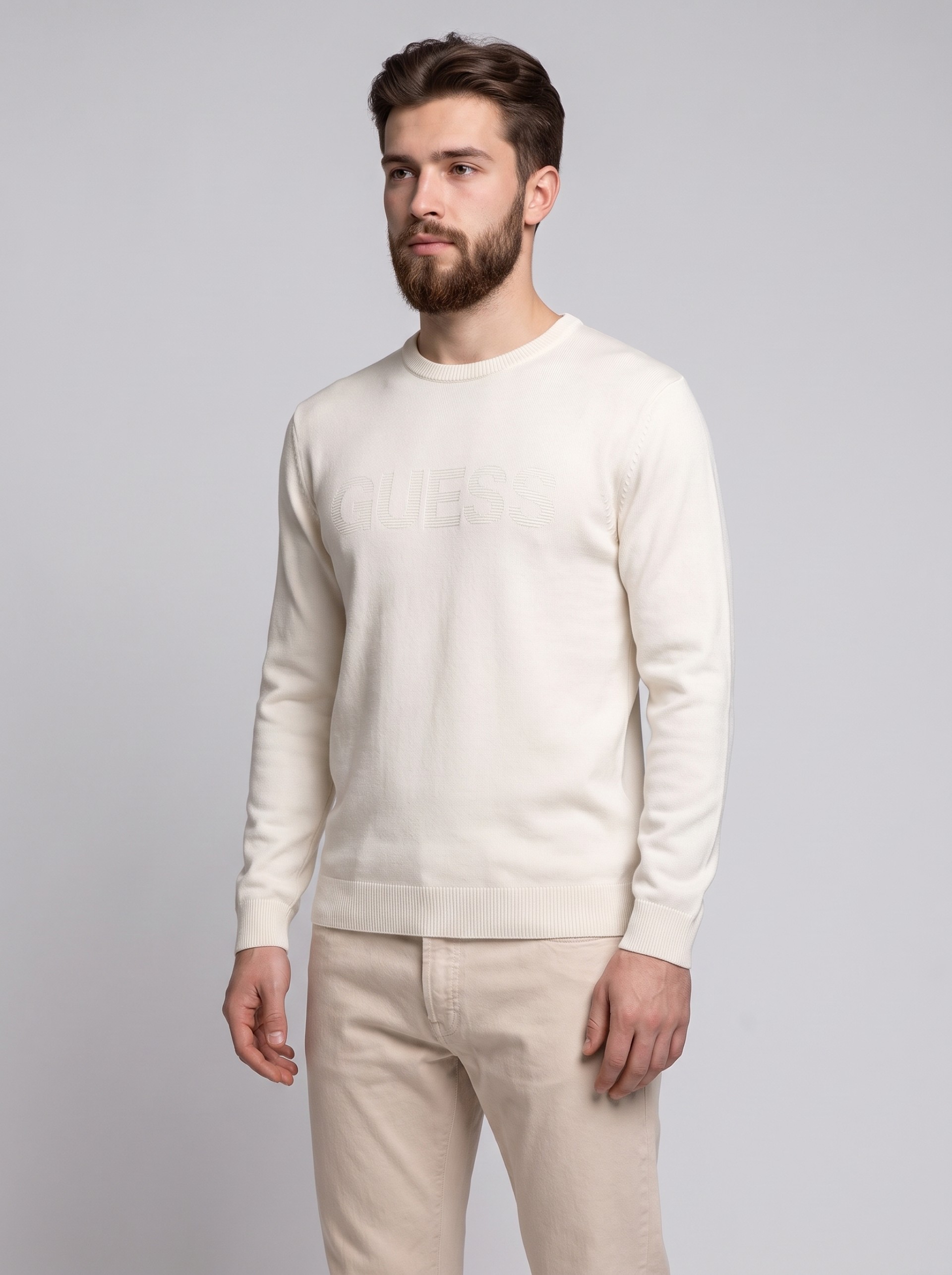 Camisola Guess Homem Noburo Cn Logo Reverse Ls Swtr