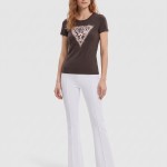 T-Shirt Guess Mulher Ss Cn Crystals Triangle Tee
