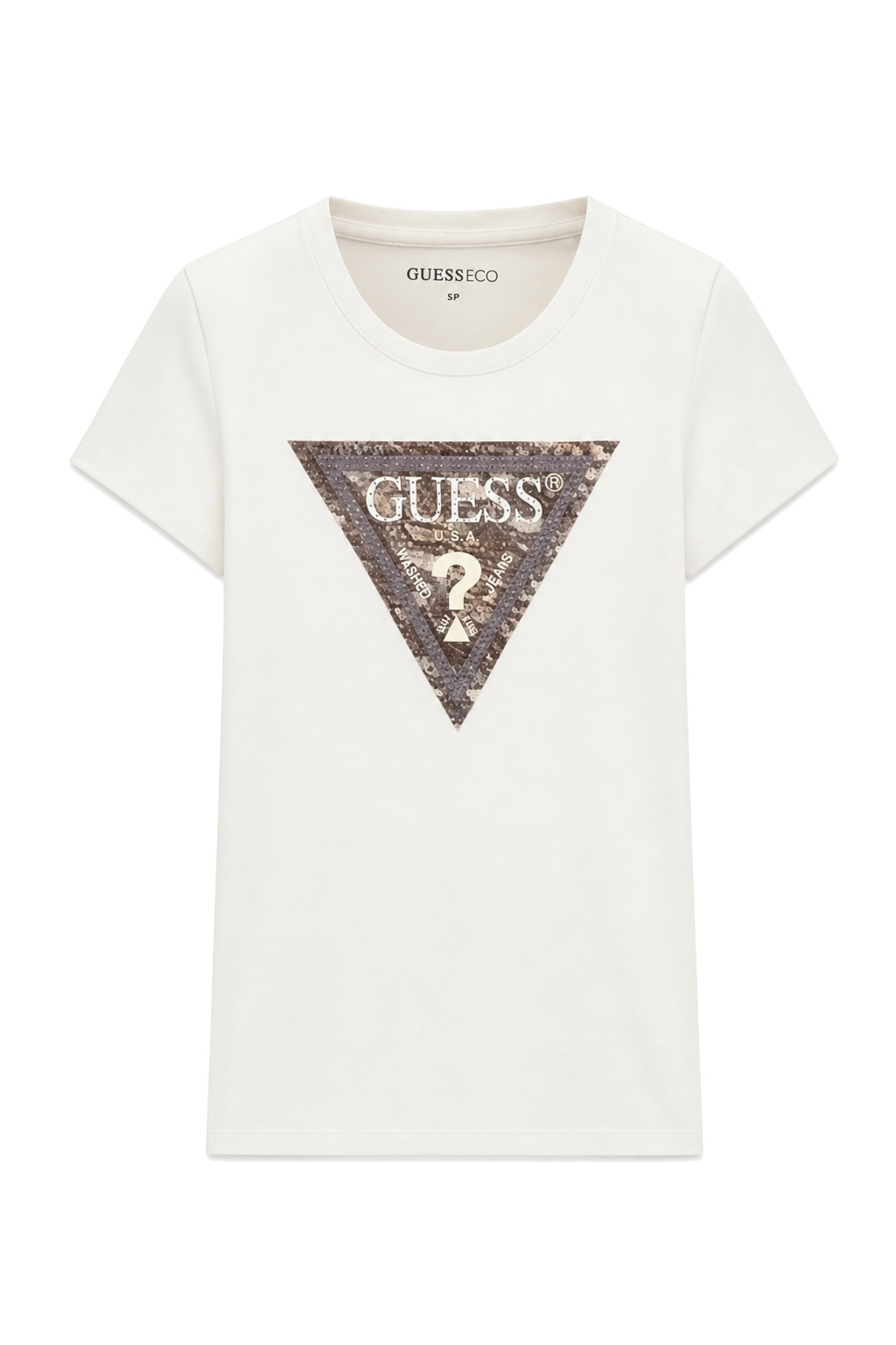 T-Shirt Guess Mulher Ss Cn Snake Triangle Tee