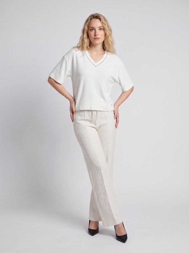 T-Shirt Guess Mulher Ss Vn Hotfix Traingle Top