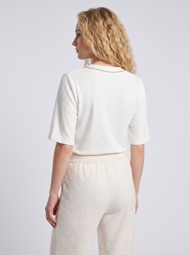 T-Shirt Guess Mulher Ss Vn Hotfix Traingle Top
