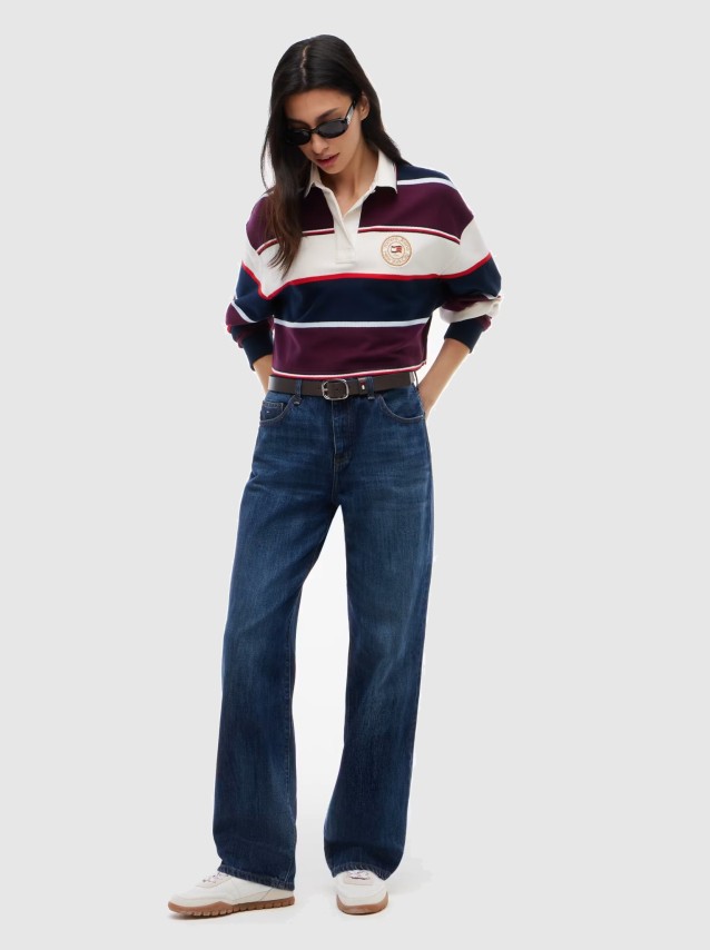 Camisola Tommy Jeans Mulher Tjw Crp Stripe Rugby