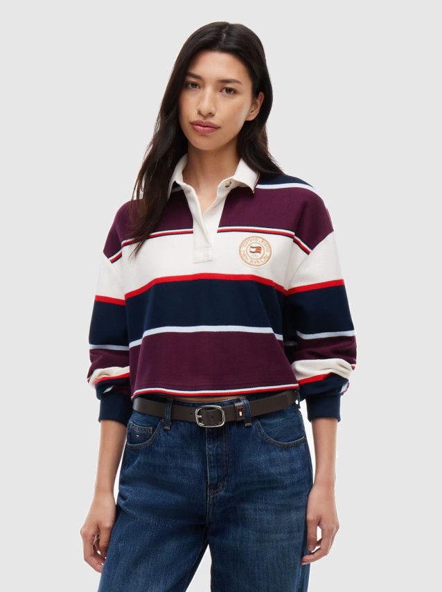 Camisola Tommy Jeans Mulher Tjw Crp Stripe Rugby