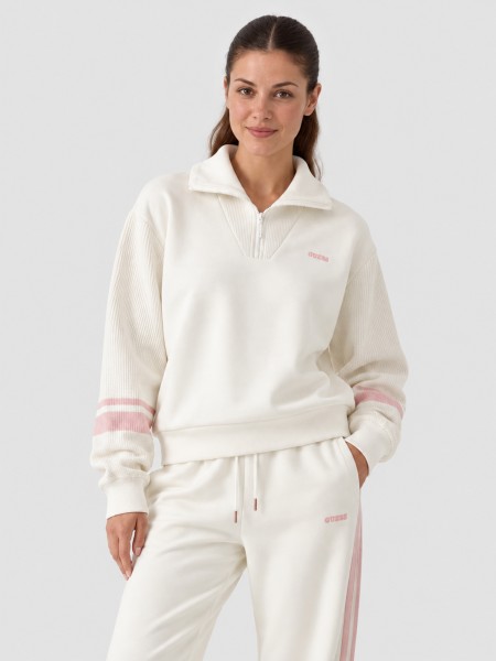 Sweatshirt Guess Mulher Fabrizia Half-Zip Sweatshirt Sweatshirt Guess Mulher Fabrizia Half-Zip Sweatshirt