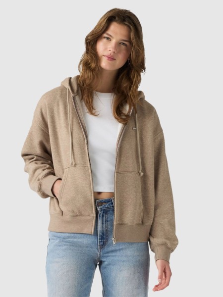 Casaco Levis Mulher Everyday Full Zip Hoodie Sweatshirt Browns Casaco Levis Mulher Everyday Full Zip Hoodie Sweatshirt Browns