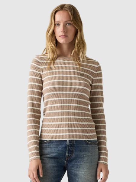 Camisola Levis Mulher Rib Crew Sweater Browns Camisola Levis Mulher Rib Crew Sweater Browns
