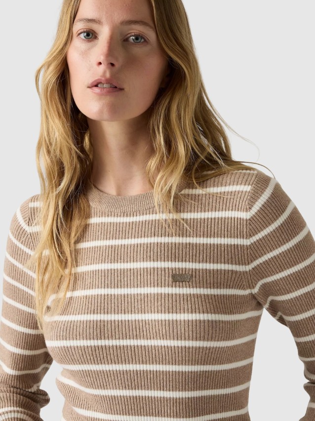 Camisola Levis Mulher Rib Crew Sweater Browns
