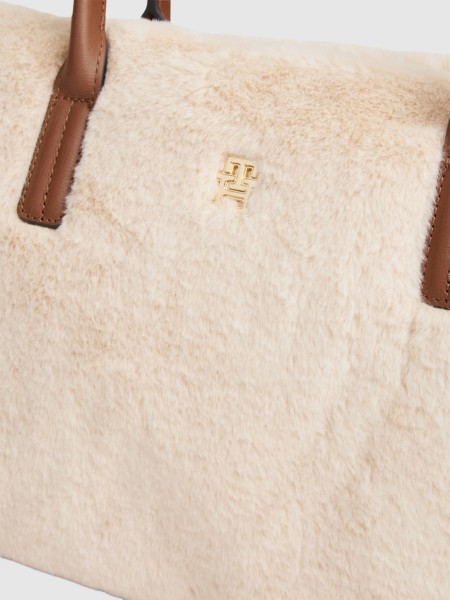 Mala Tommy Hilfiger Mulher Popette East West Tote Faux Fur Mala Tommy Hilfiger Mulher Popette East West Tote Faux Fur