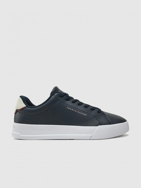 Sapatilha Tommy Hilfiger Homem Th Court Lth Detail Ess Sapatilha Tommy Hilfiger Homem Th Court Lth Detail Ess