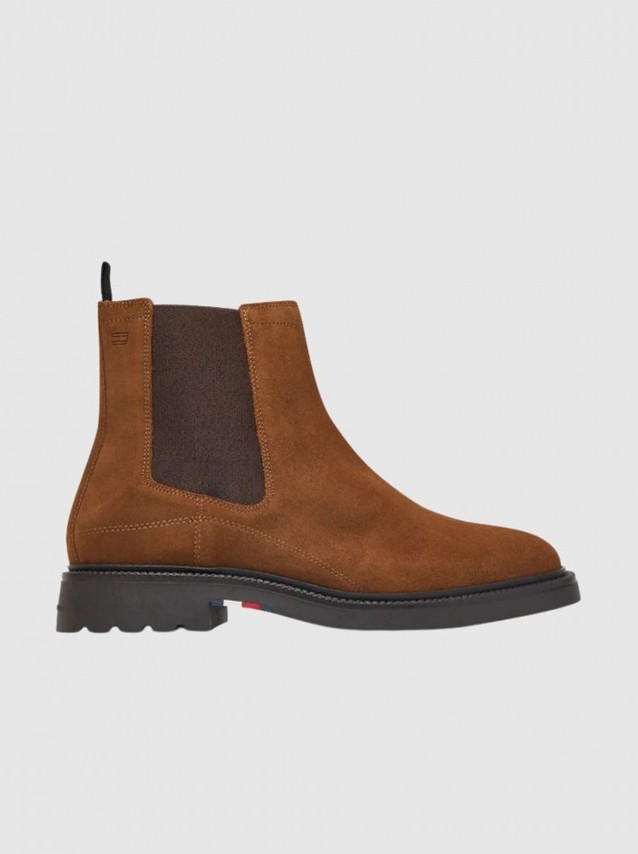 Bota Tommy Hilfiger Homem Corporate Casual Suede Chelsea