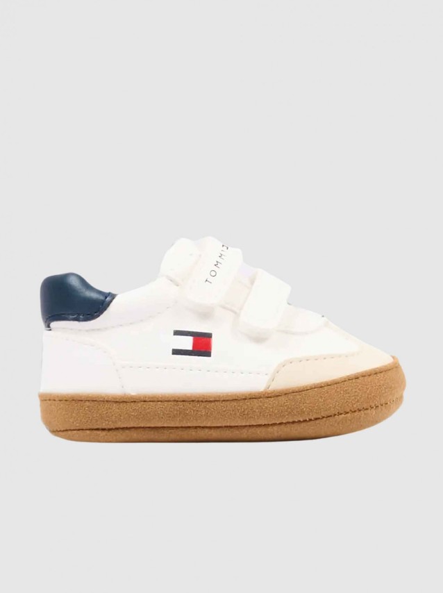 Sapatilha Tommy Hilfiger Menino Low Cut Velcro Sneaker Beige/off Wh