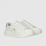 Sapatilha Calvin Klein Menina Low Cut Lace-Up Sneaker White/silve