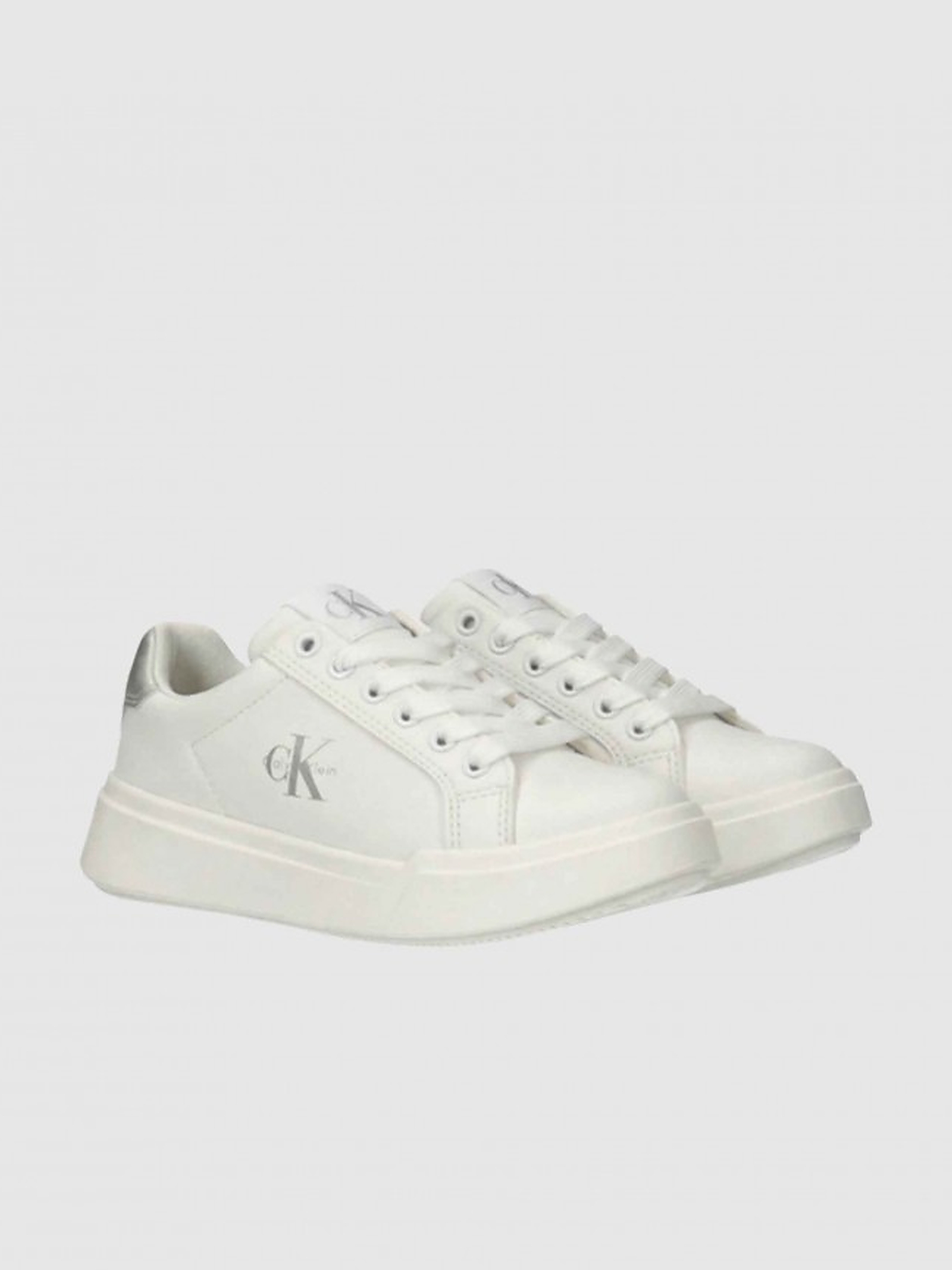 Sapatilha Calvin Klein Menina Low Cut Lace-Up Sneaker White/silve